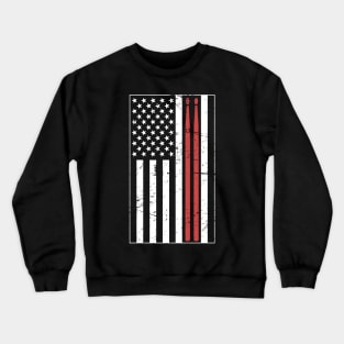 American Flag & Drumsticks – Design for Drummers Crewneck Sweatshirt